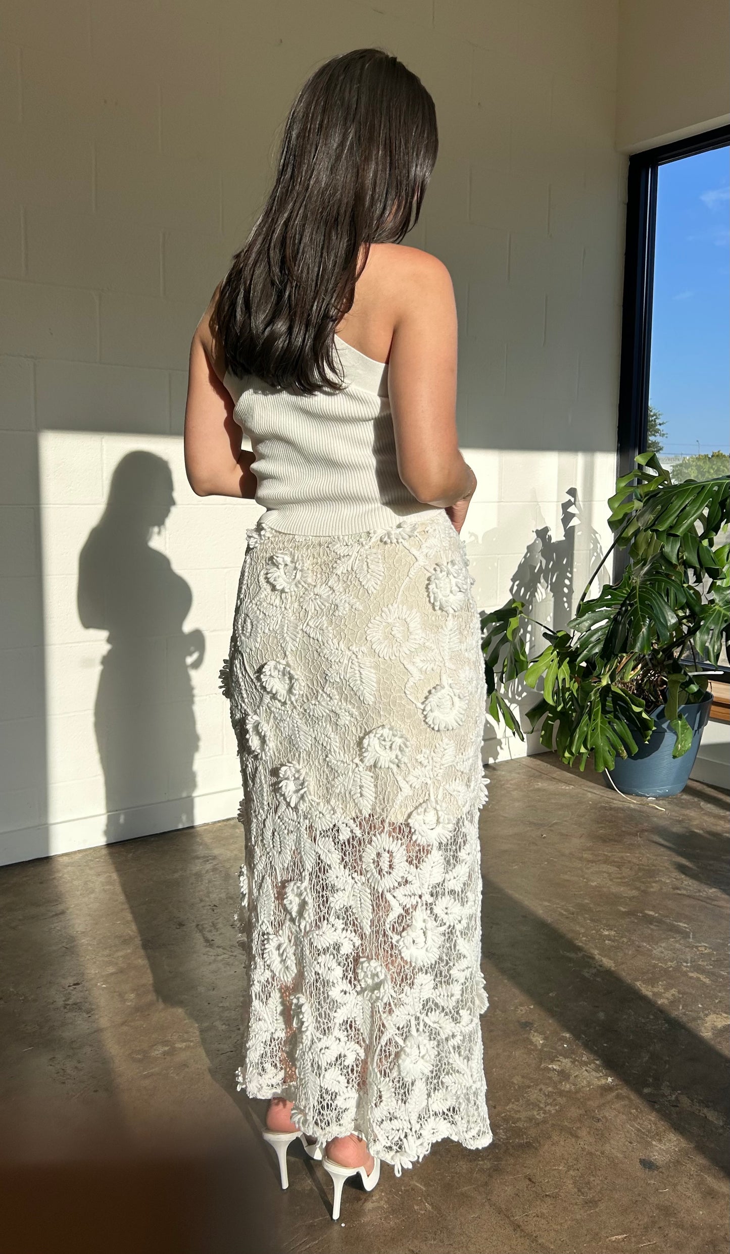 Laced in Love - Crochet Lace Midi Skirt