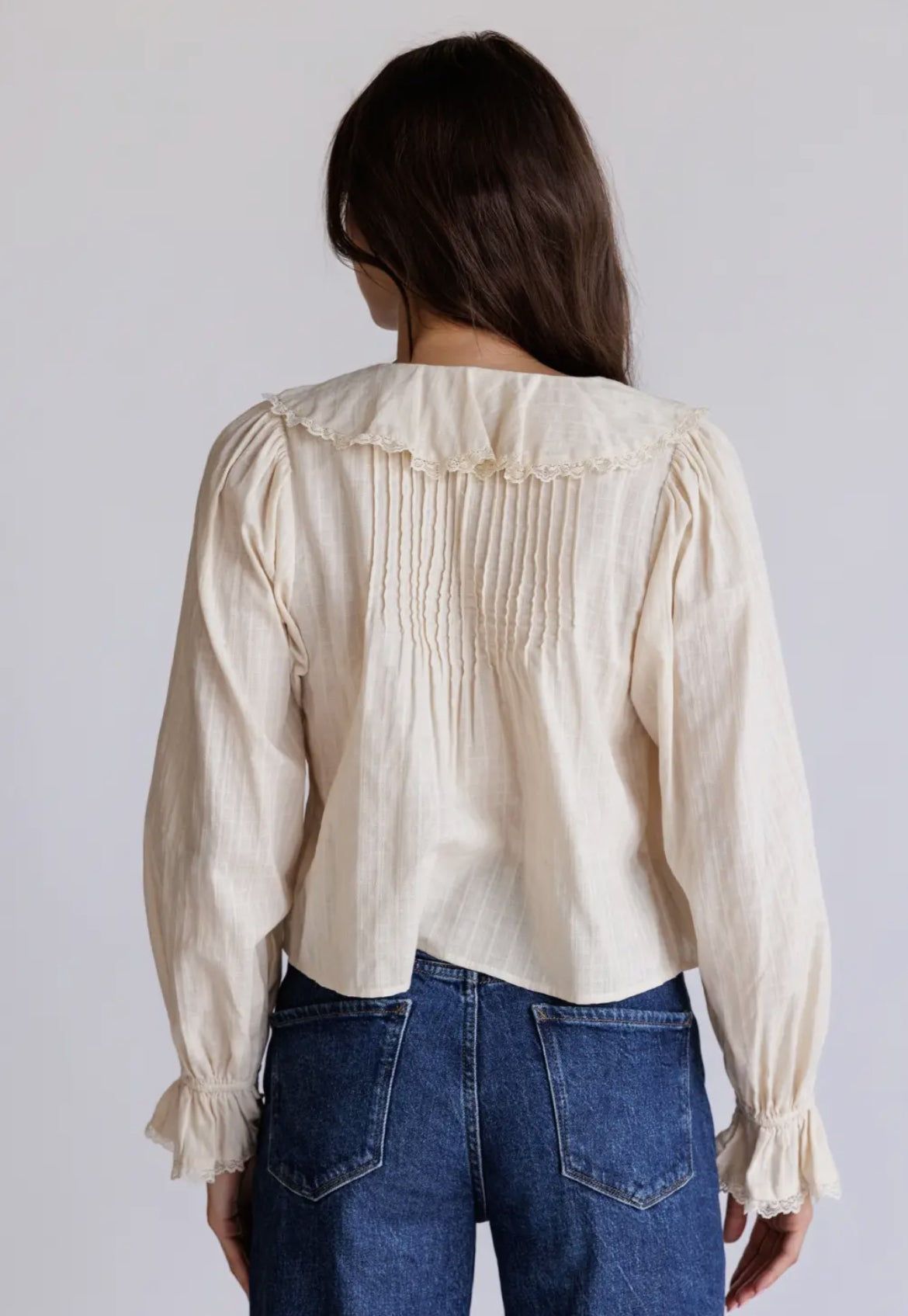 Elizabeth - Ruffle Trim Lace Blouse