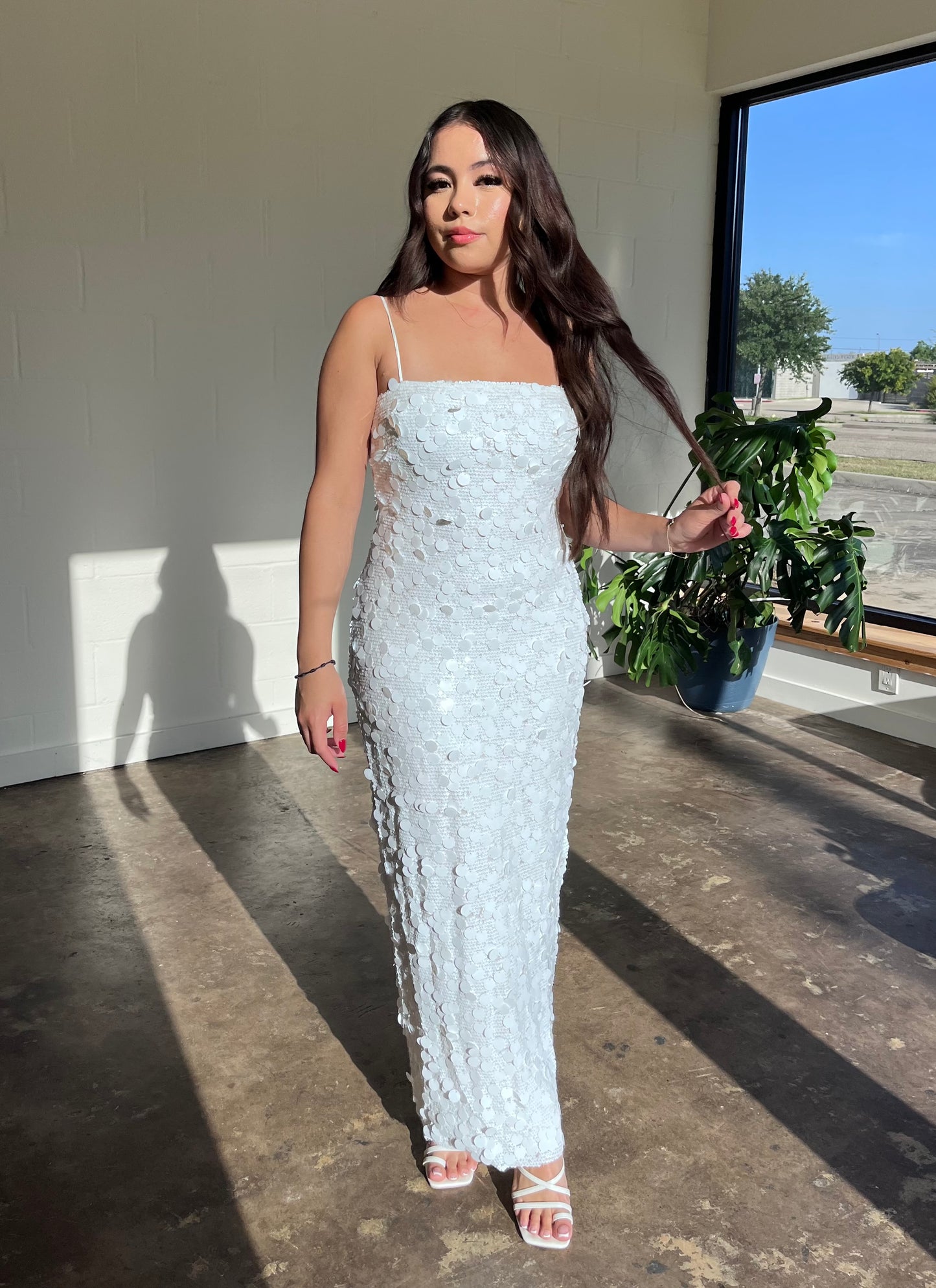 She “IS” The Moment- Sequin Midi Dress