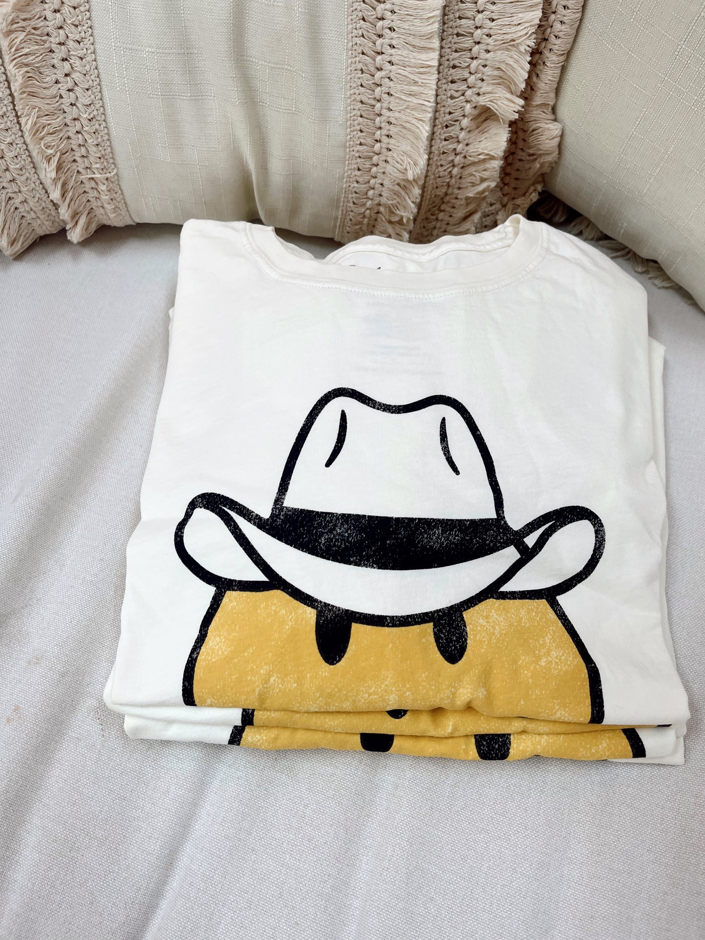 Smiley Face Cowboy Oversized Tee