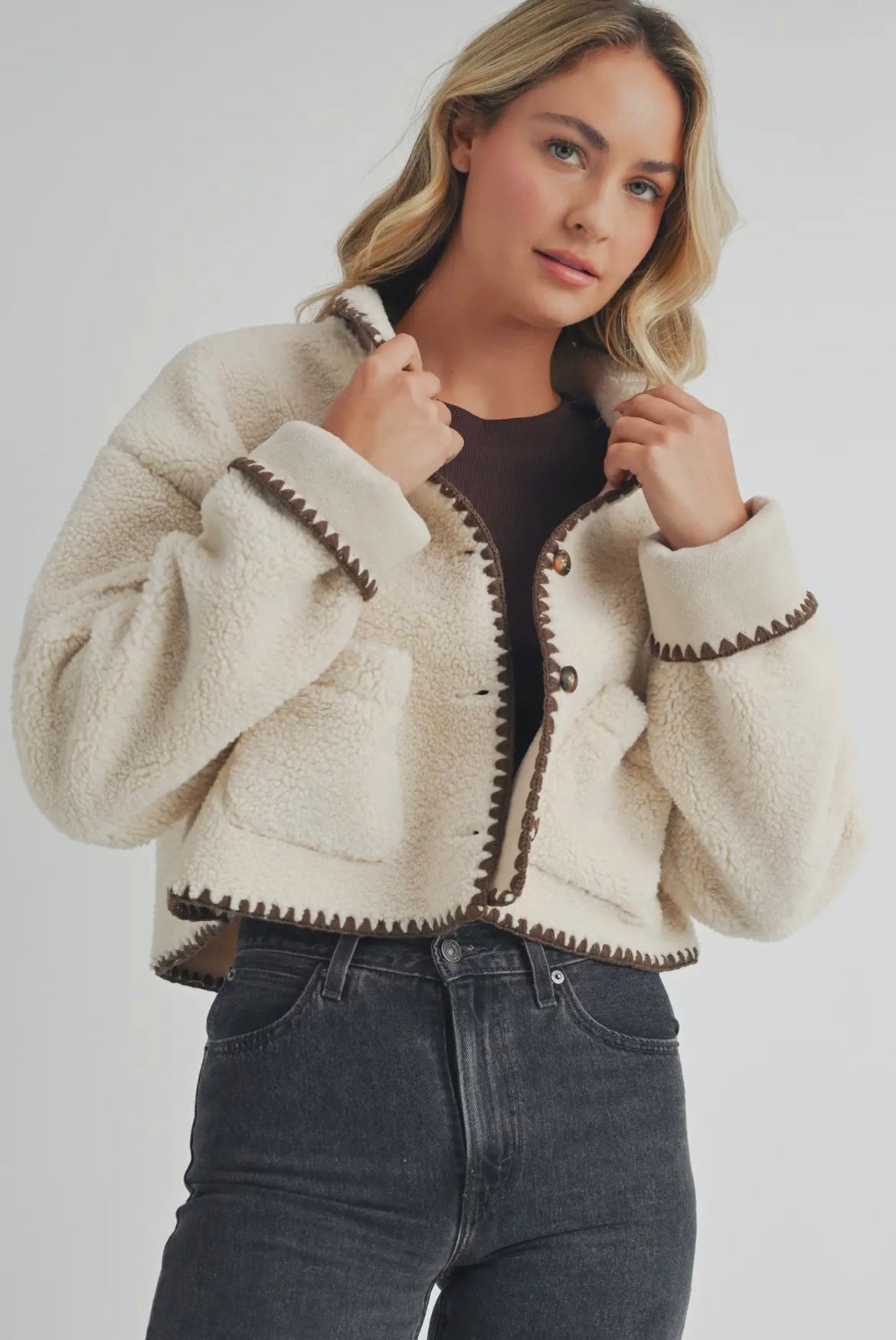 Toasted Teddy - Sherpa Cropped Jacket