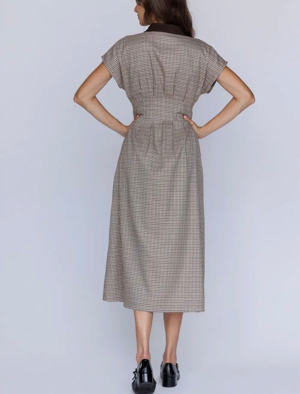Olivia - Houndstooth Midi Dress