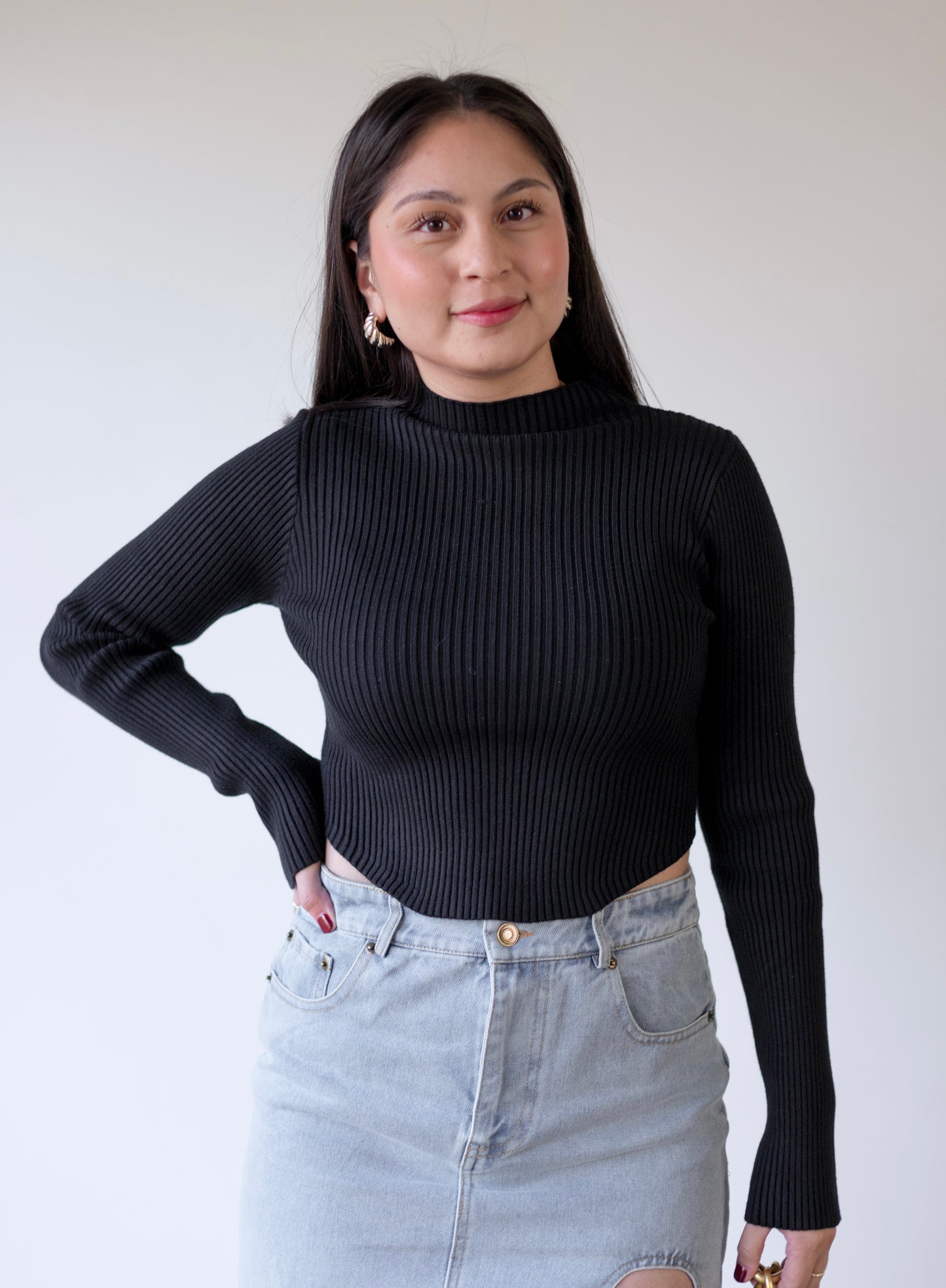 Fall Essential - Ribbed Mock Neck Top