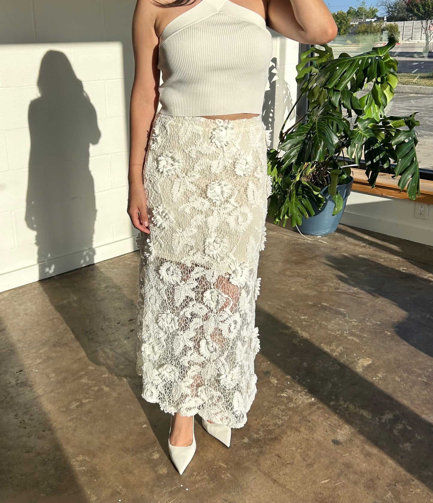 Laced in Love - Crochet Lace Midi Skirt