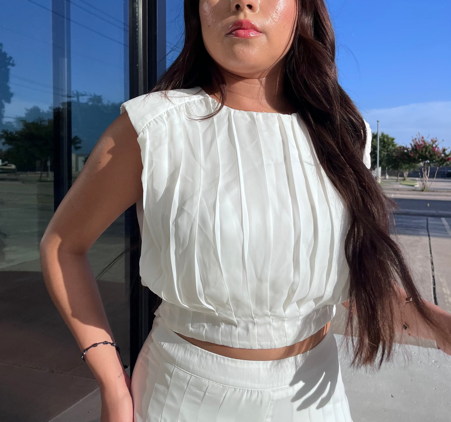 Love in Motion - Pleaded Top