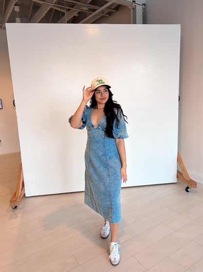 bardot stella denim dress Stella Denim Dress