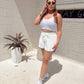 Fun + Flirty Summer Skort - White