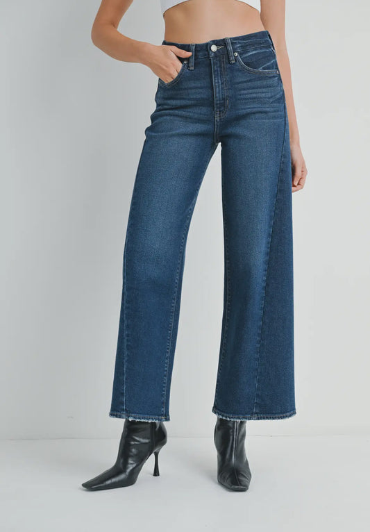Harper - Dark Denim Wide Leg Jeans