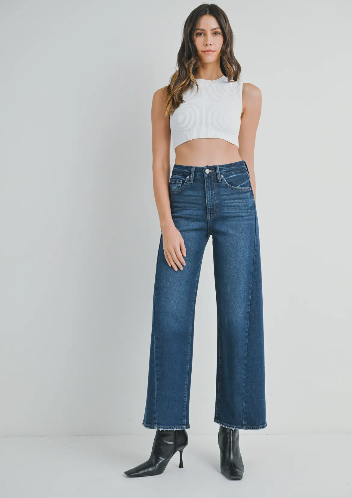 Harper - Dark Denim Wide Leg Jeans