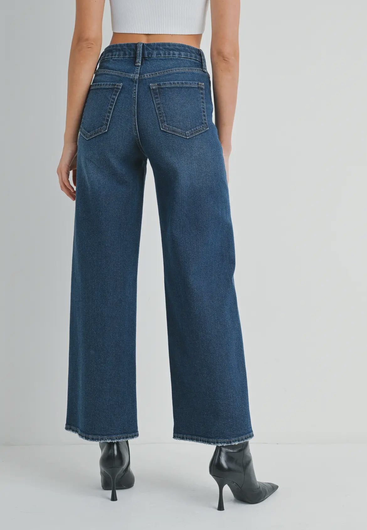 Harper - Dark Denim Wide Leg Jeans