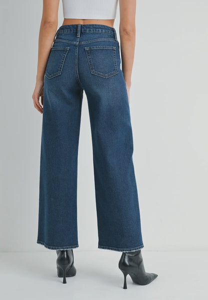 Harper - Dark Denim Wide Leg Jeans