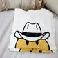 Smiley Face Cowboy  Oversized Tee