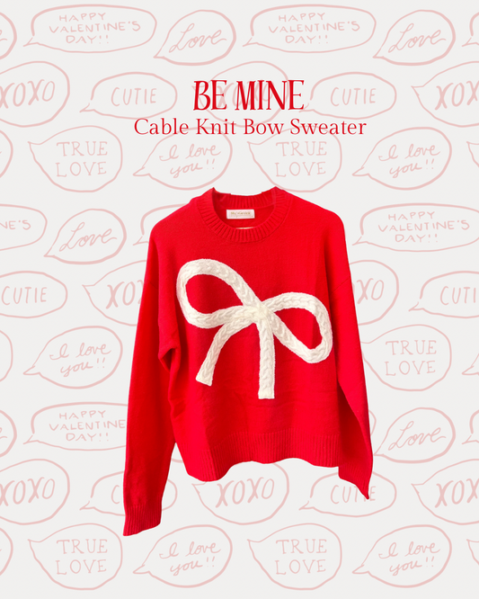 Be Mine - Cable Knit Bow Sweater