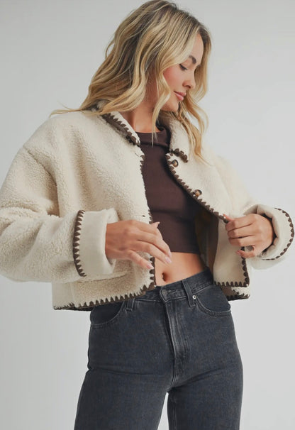 Toasted Teddy - Sherpa Cropped Jacket