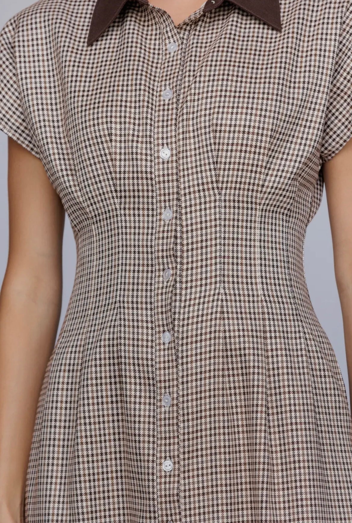 Olivia - Houndstooth Midi Dress