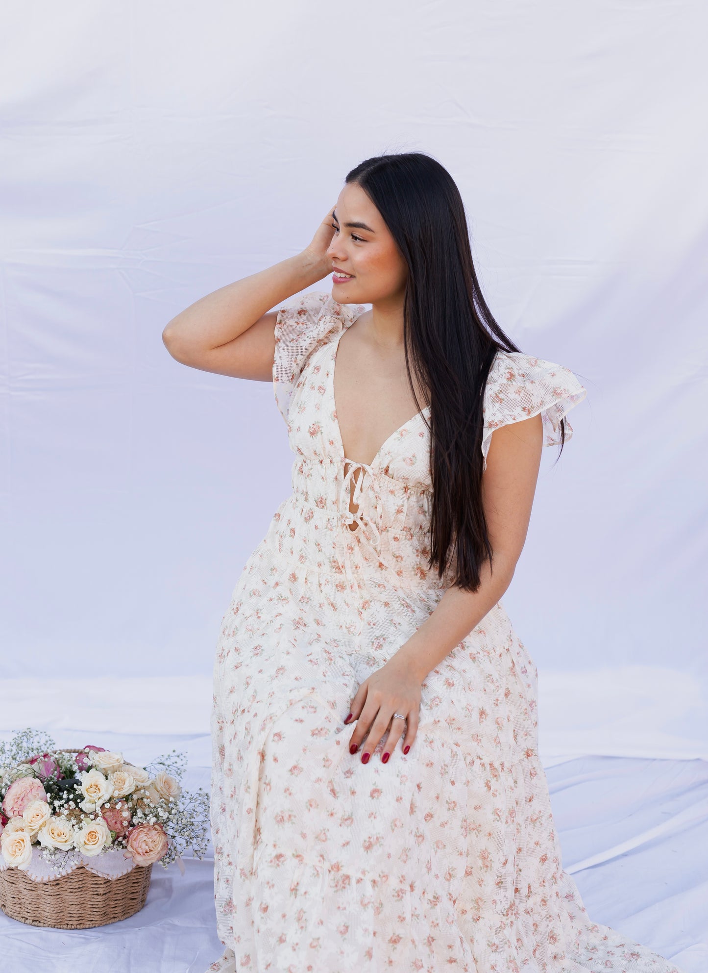 Poppy - Floral Gingham Midi Dress
