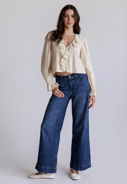 Elizabeth - Ruffle Trim Lace Blouse