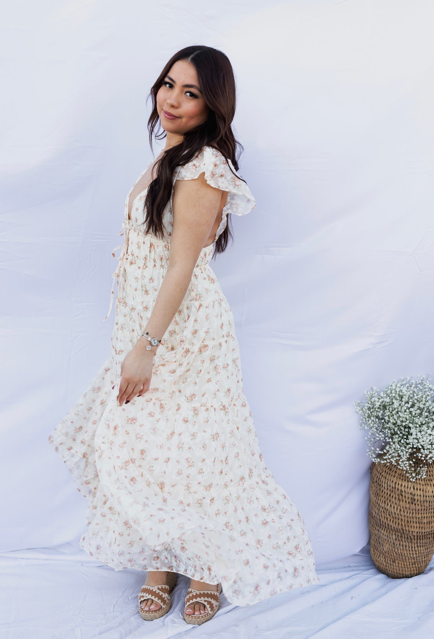 Poppy - Floral Gingham Midi Dress