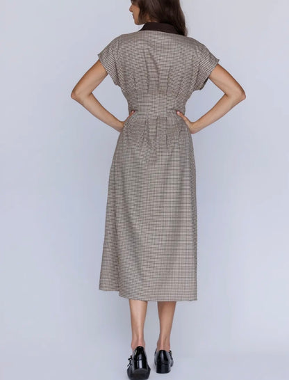houndstooth dress midi Metallic Houndstooth Jacquard midi dress