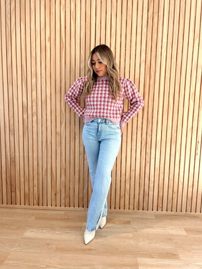 Sweet Heart - checkered sweater