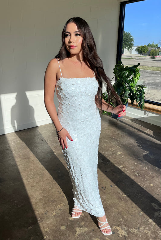 She “IS” The Moment- Sequin Midi Dress