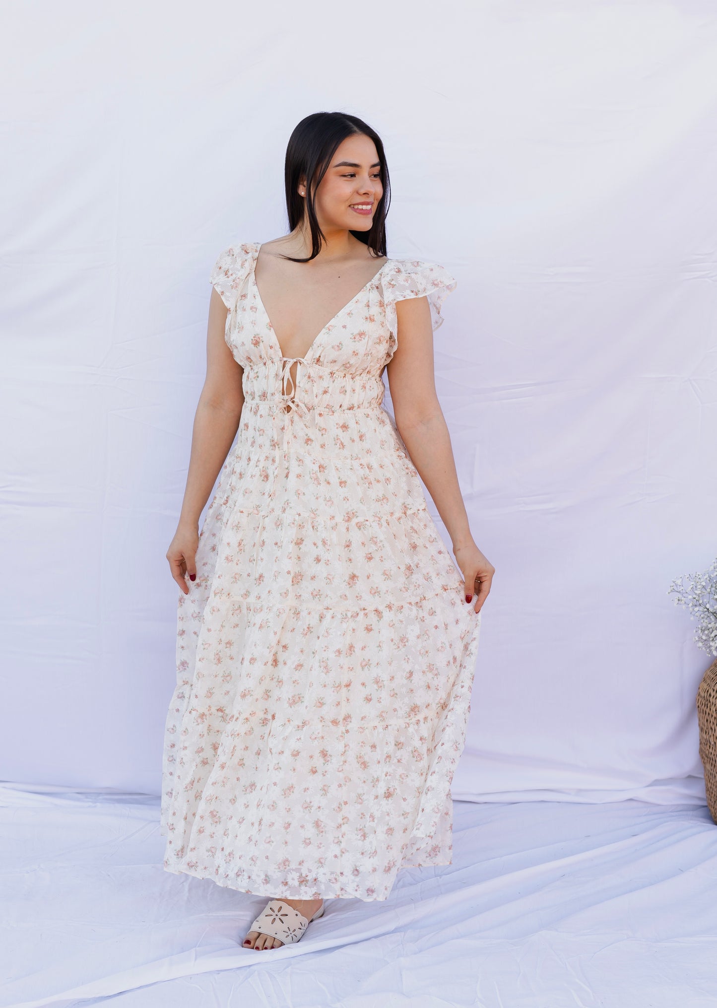 Poppy - Floral Gingham Midi Dress