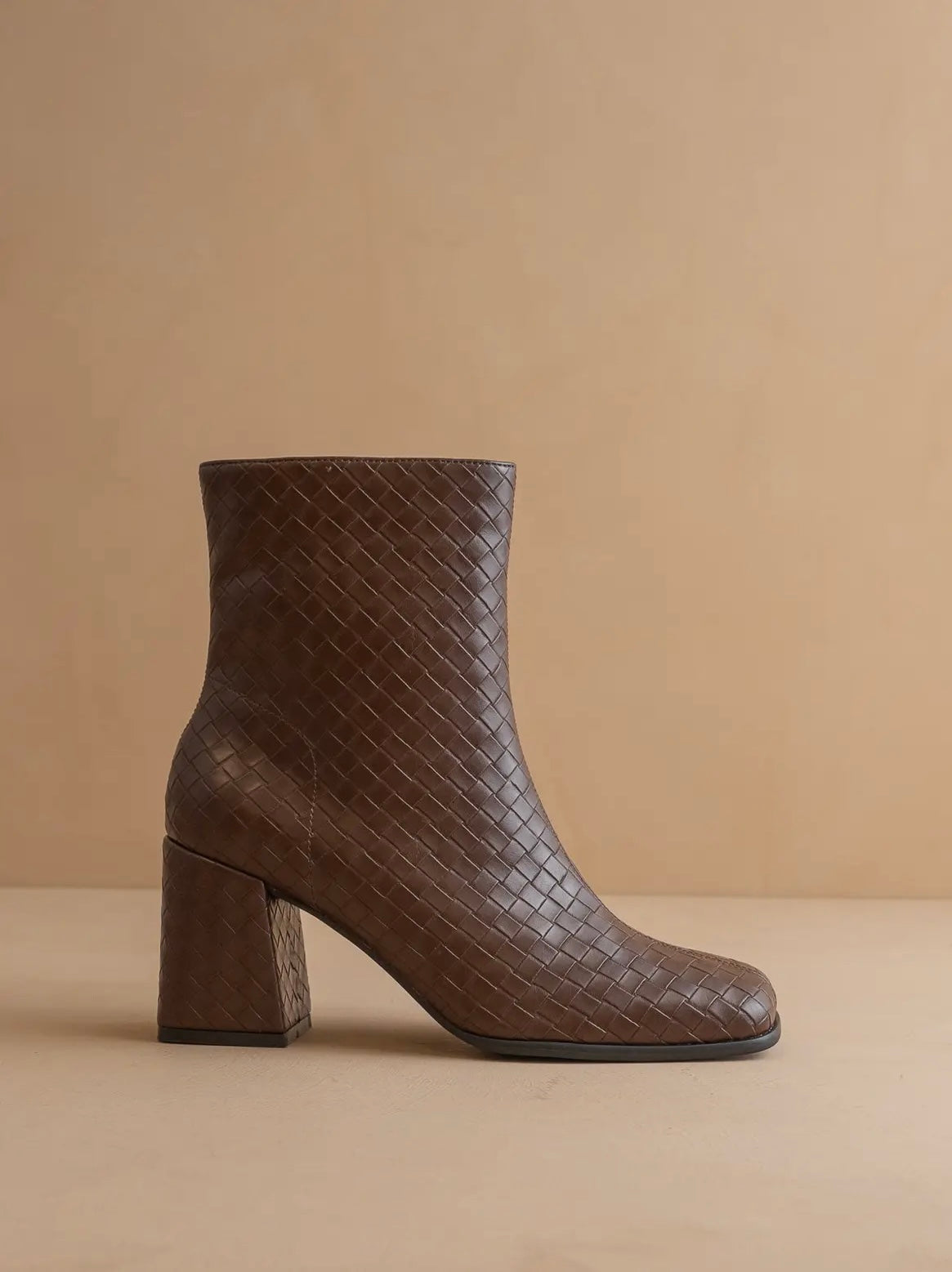 Demi- Woven Block Heel Bootie