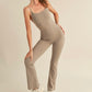"It Girl" Flare Jumpsuit- Taupe