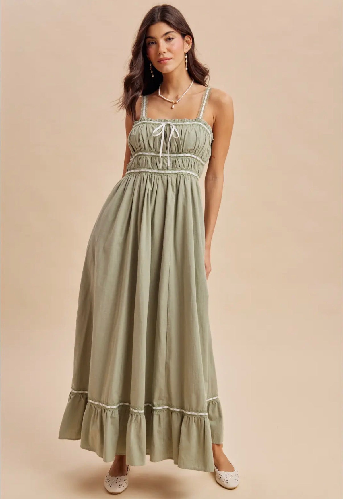 Sadie - Sage Midi Dress