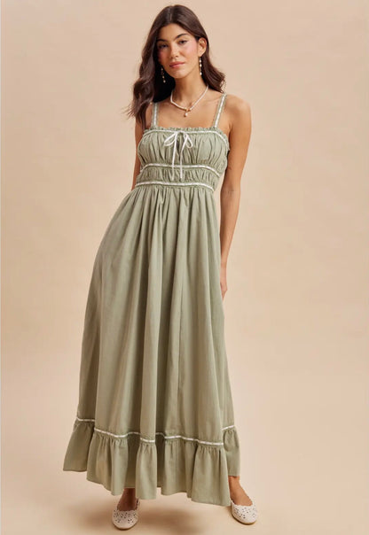 Sadie - Sage Midi Dress