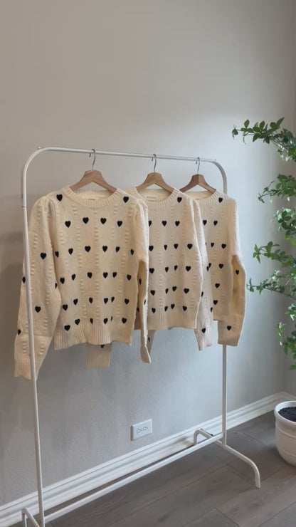 Classic Love - Embroidered Heart Sweater